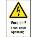 Kombischild „Vorsicht! Kabel unter Spannung“ - W012