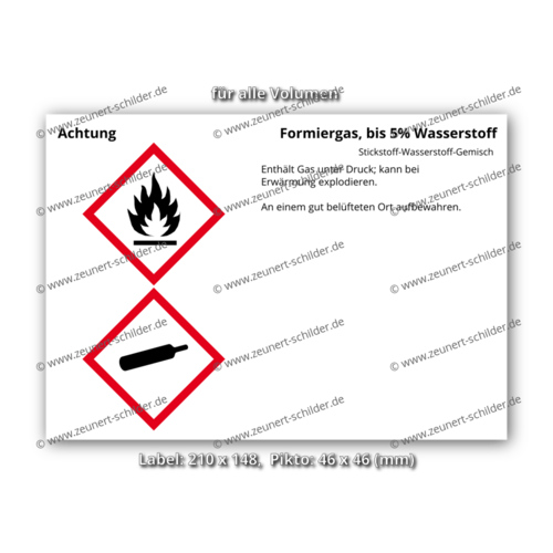 Formiergas, bis 5% Wasserstoff, Stickstoff-Wasserstoff-Gemisch
