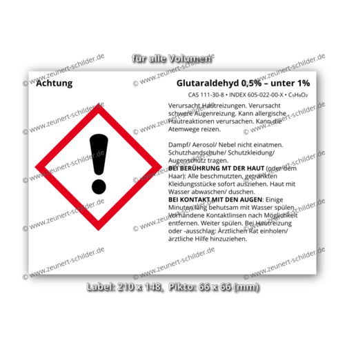 Glutaraldehyd 0,5% – unter 1%, CAS 111-30-8