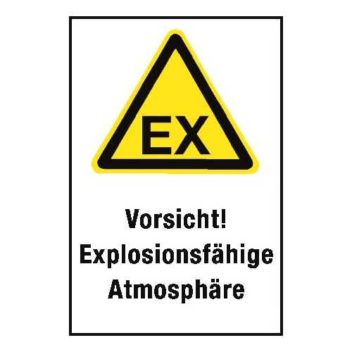 Kombischild „Vorsicht! Explosionsfähige Atmosphäre“ - D-W021