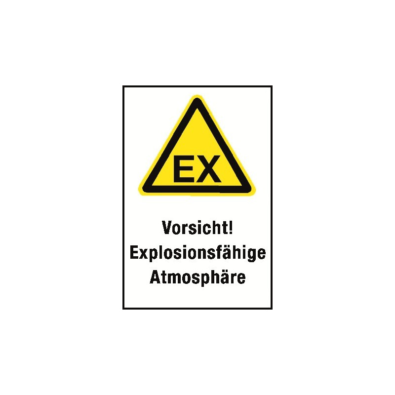 Kombischild „Vorsicht! Explosionsfähige Atmosphäre“ - D-W021