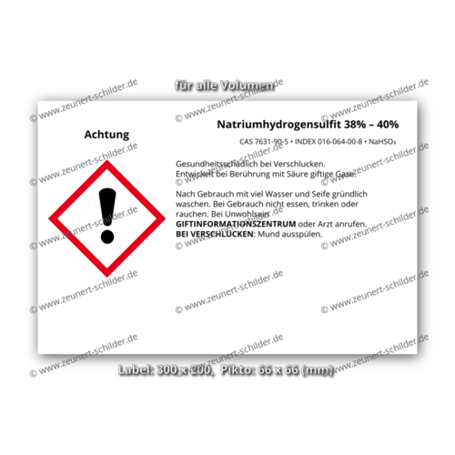 Natriumhydrogensulfit 38% – 40%, CAS 7631-90-5