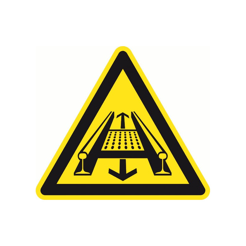 Warnung vor Gefahren durch eine Förderanlage am Gleis - DIN 4844-2 - D-W029