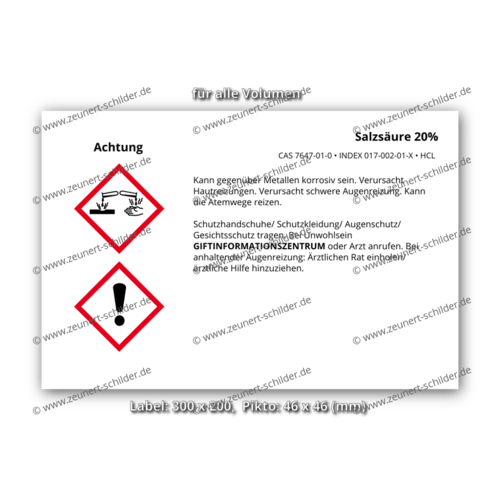 Salzsäure 20%, CAS 7647-01-0
