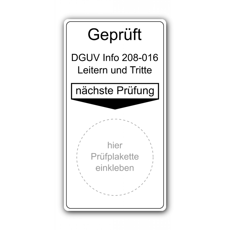 Prüfplakette gepr.gem DGUV Information 208-016 Leitern & Tritte Ø30mm 100 Stk. 
