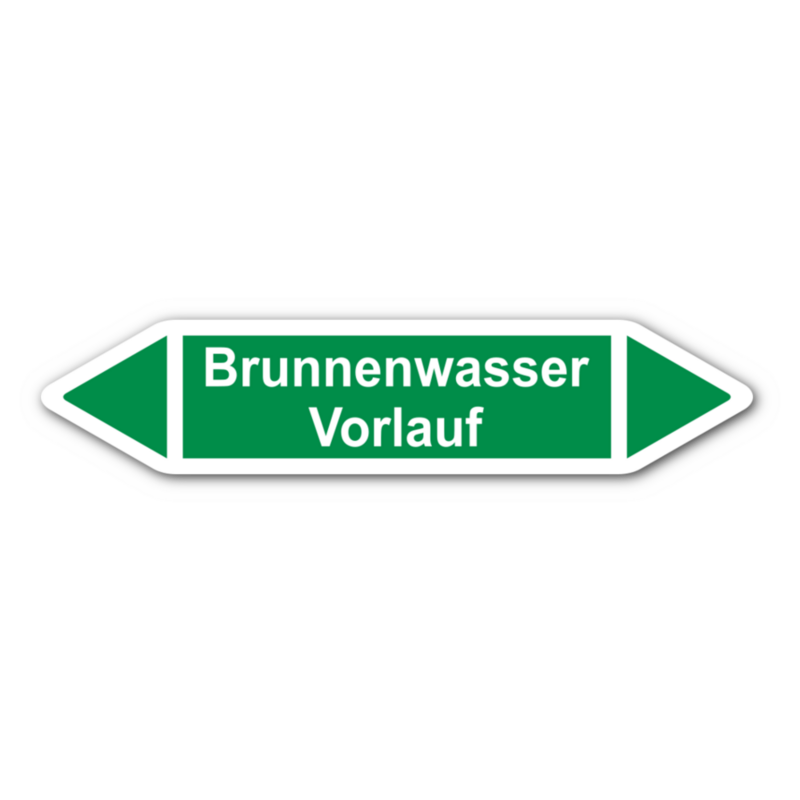 Rohrleitungskennzeichnung „Brunnenwasser Vorlauf“