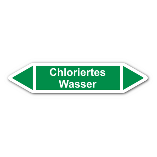 Rohrleitungskennzeichnung „Chloriertes Wasser“