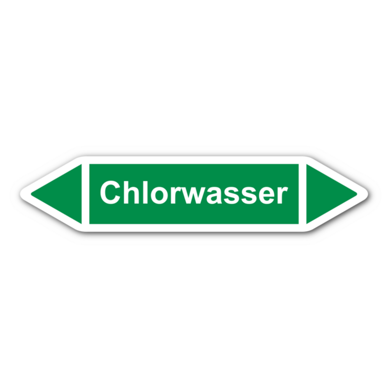 Rohrleitungskennzeichnung „Chlorwasser“