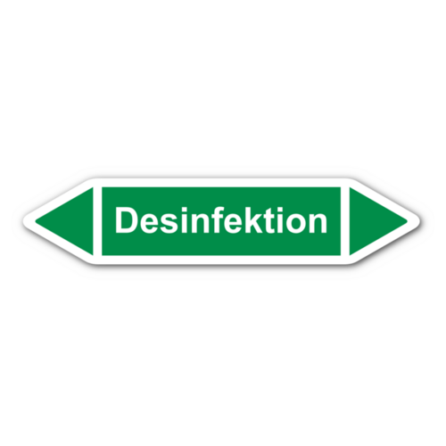 Rohrleitungskennzeichnung „Desinfektion“
