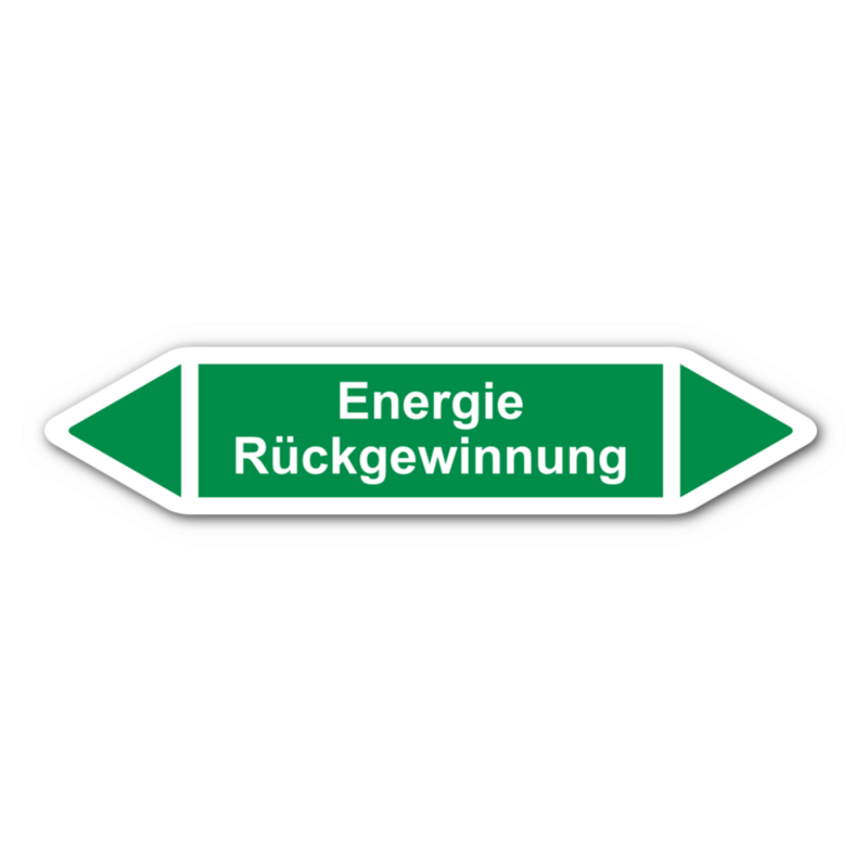 Rohrleitungskennzeichnung „Energie Rückgewinnung“