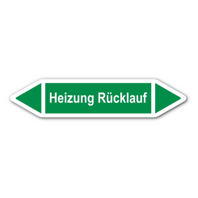 Rohrleitungskennzeichnung „Heizung Rücklauf“