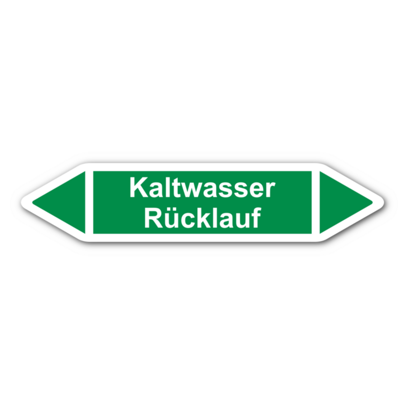 Rohrleitungskennzeichnung „Kaltwasser Rücklauf“