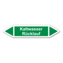 Rohrleitungskennzeichnung „Kaltwasser Rücklauf“