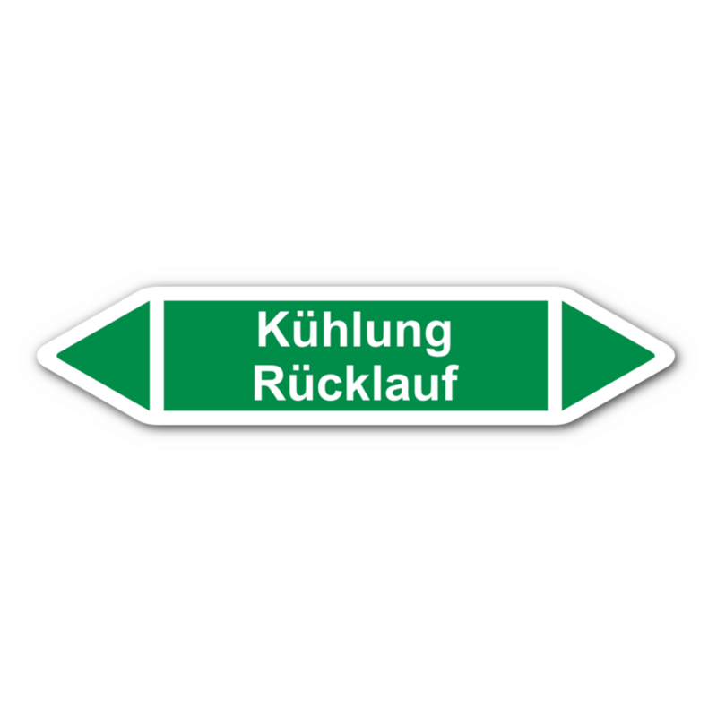 Rohrleitungskennzeichnung „Kühlung Rücklauf“