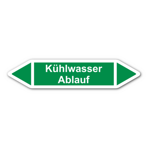 Rohrleitungskennzeichnung „Kühlwasser Ablauf“