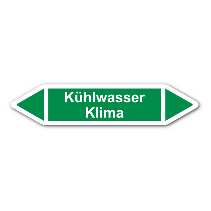 Rohrleitungskennzeichnung „Kühlwasser Klima“