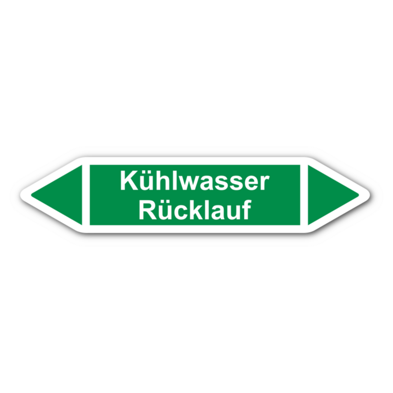 Rohrleitungskennzeichnung „Kühlwasser Rücklauf“