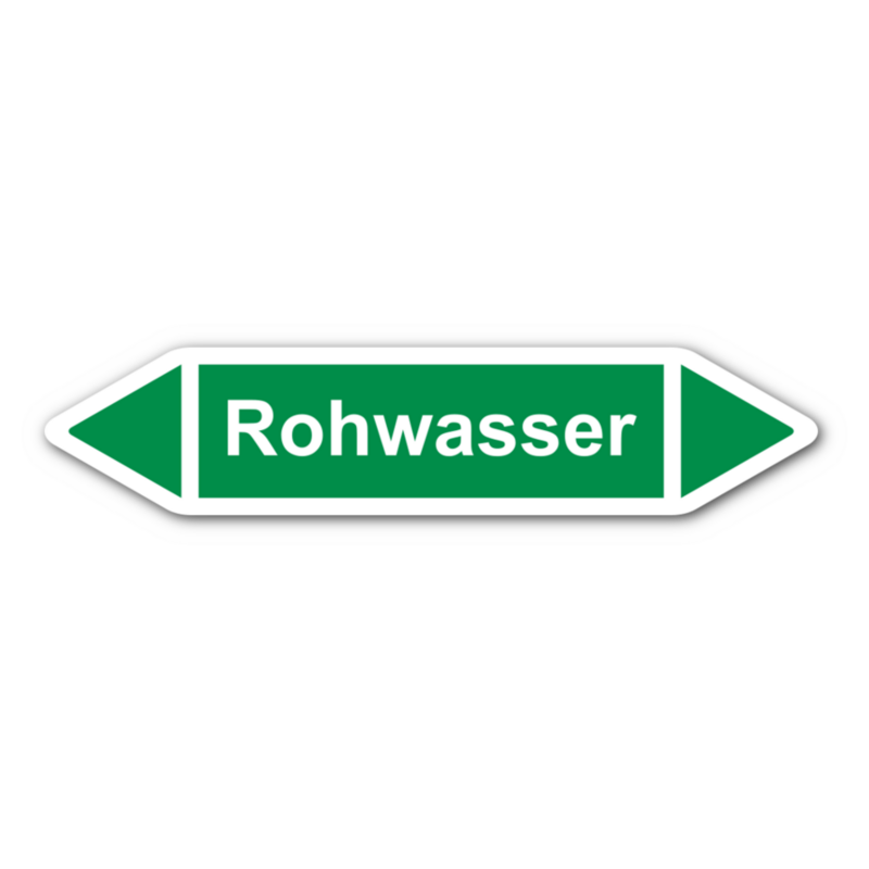 Rohrleitungskennzeichnung „Rohwasser“