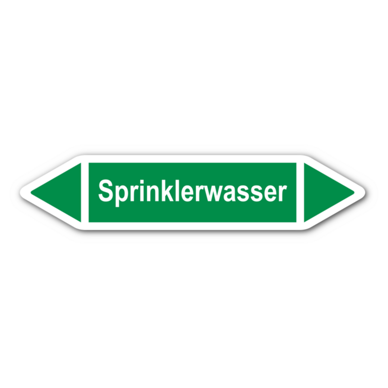 Rohrleitungskennzeichnung „Sprinklerwasser“