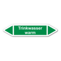 Rohrleitungskennzeichnung „Trinkwasser warm“