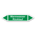 Rohrleitungskennzeichnung „Warmwasser Rücklauf“