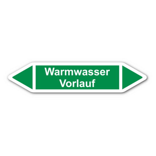 Rohrleitungskennzeichnung „Warmwasser Vorlauf“