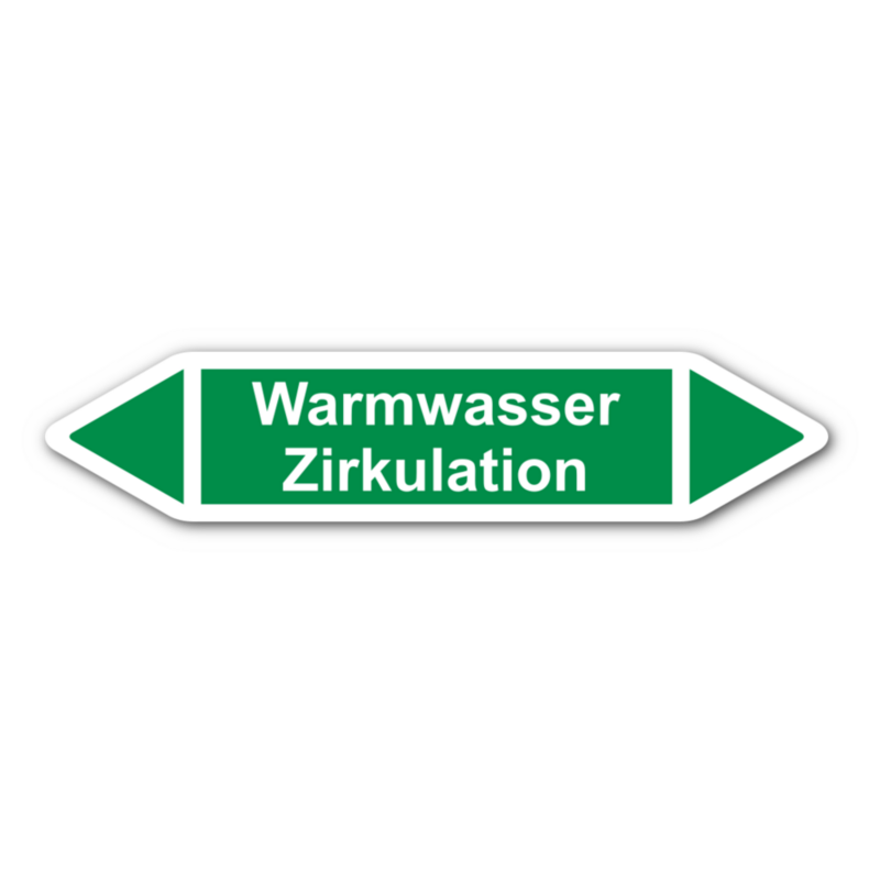 Rohrleitungskennzeichnung „Warmwasser Zirkulation“