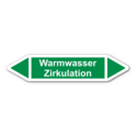 Rohrleitungskennzeichnung „Warmwasser Zirkulation“