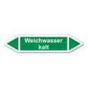 Rohrleitungskennzeichnung „Weichwasser kalt“