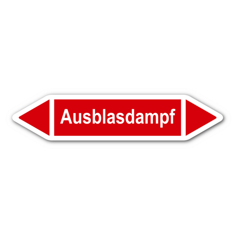 Rohrleitungskennzeichnung „Ausblasdampf“