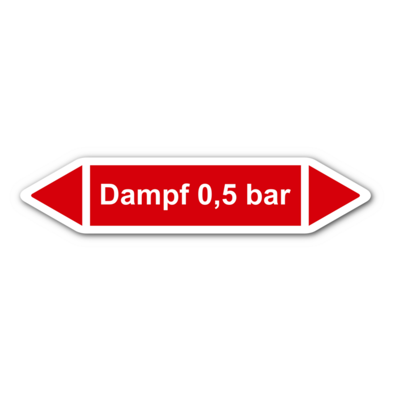 Rohrleitungskennzeichnung „Dampf 0,5 bar“