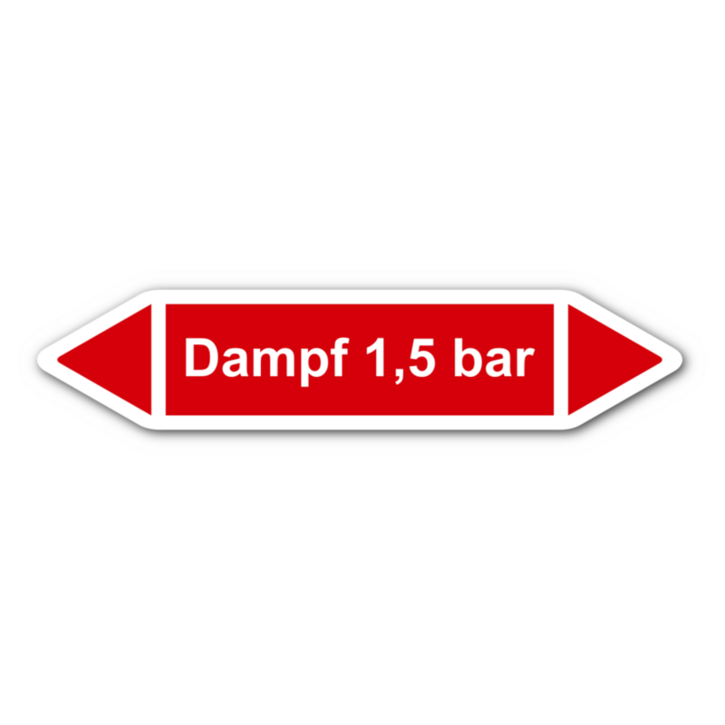 Rohrleitungskennzeichnung „Dampf 1,5 bar“