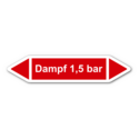 Rohrleitungskennzeichnung „Dampf 1,5 bar“