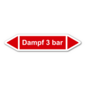 Rohrleitungskennzeichnung „Dampf 3 bar“
