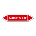 Rohrleitungskennzeichnung „Dampf 6 bar“