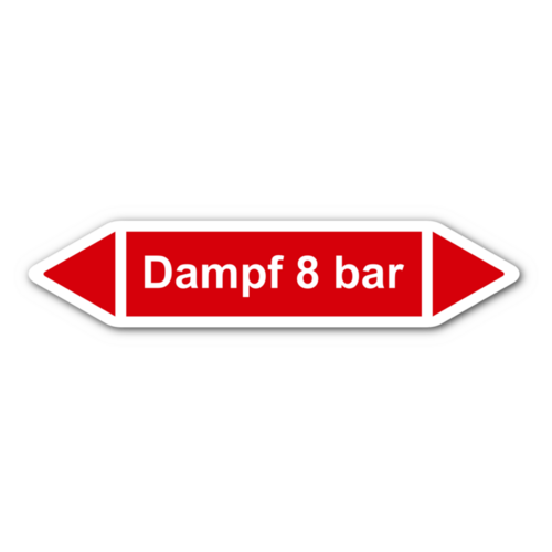 Rohrleitungskennzeichnung „Dampf 8 bar“