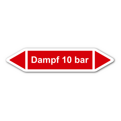 Rohrleitungskennzeichnung „Dampf 10 bar“
