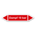 Rohrleitungskennzeichnung „Dampf 10 bar“