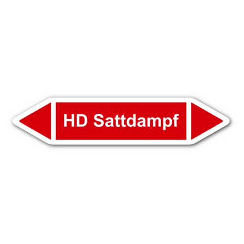 Rohrleitungskennzeichnung „HD Sattdampf“