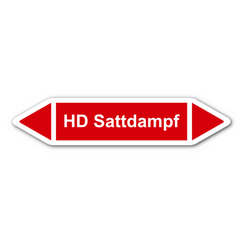 Rohrleitungskennzeichnung „HD Sattdampf“