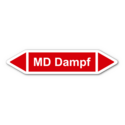 Rohrleitungskennzeichnung „MD Dampf“