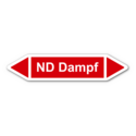 Rohrleitungskennzeichnung „ND Dampf“