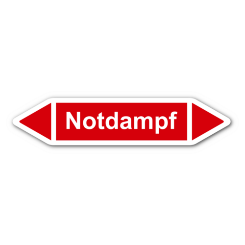 Rohrleitungskennzeichnung „Notdampf“