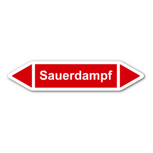 Rohrleitungskennzeichnung „Sauerdampf“