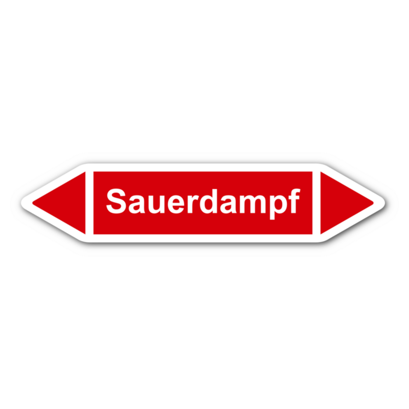 Rohrleitungskennzeichnung „Sauerdampf“