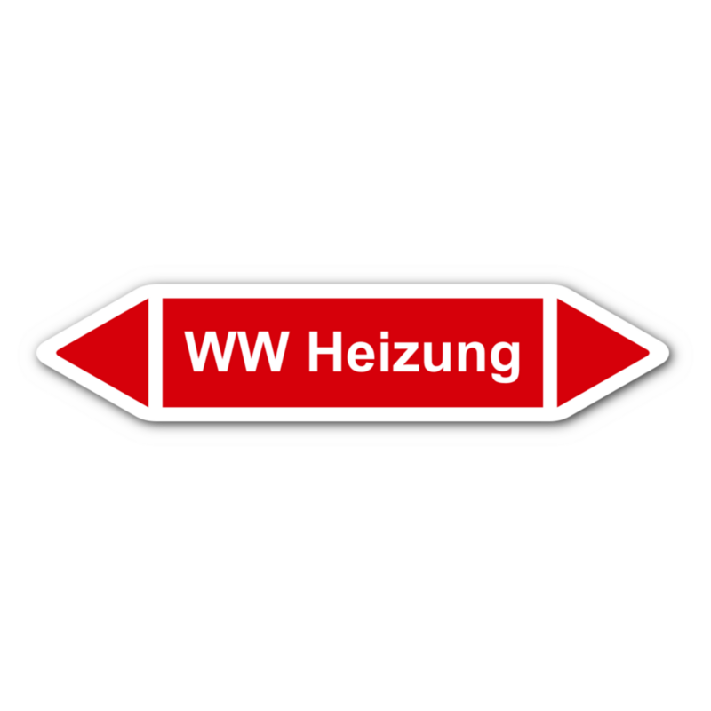 Rohrleitungskennzeichnung „WW Heizung“