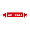 Rohrleitungskennzeichnung „WW Heizung“