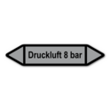 Rohrleitungskennzeichnung „Druckluft 8 bar“
