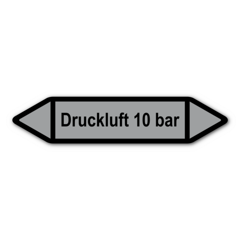 Rohrleitungskennzeichnung „Druckluft 10 bar“