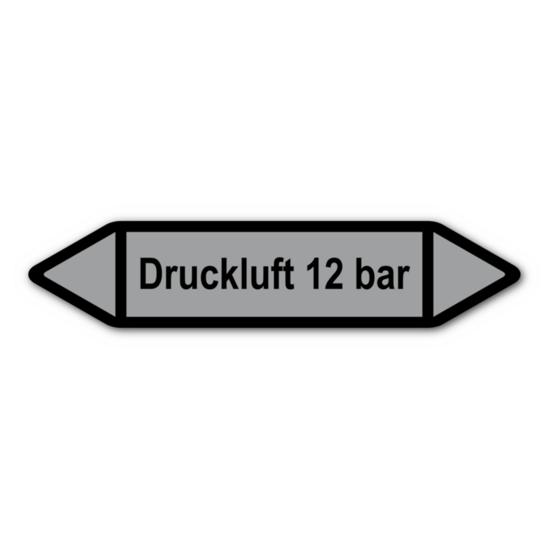 Rohrleitungskennzeichnung „Druckluft 12 bar“